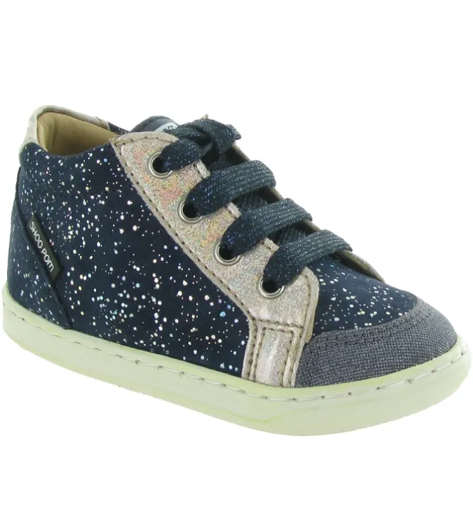 chaussures bebe du 18 au 27 - - bebe fille - Cuir - Bleu Marine - Shoo pom
