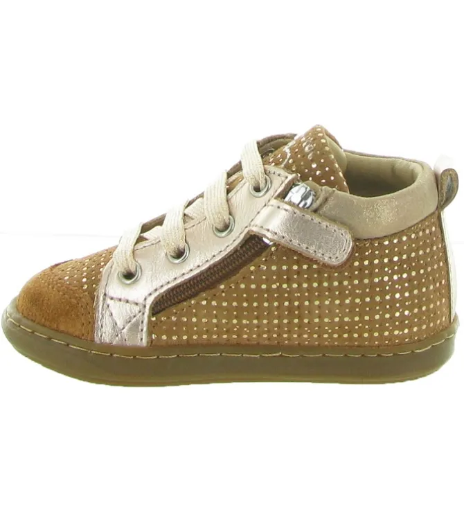 chaussures bebe du 18 au 27 - - bebe fille - Cuir - Camel - Shoo pom