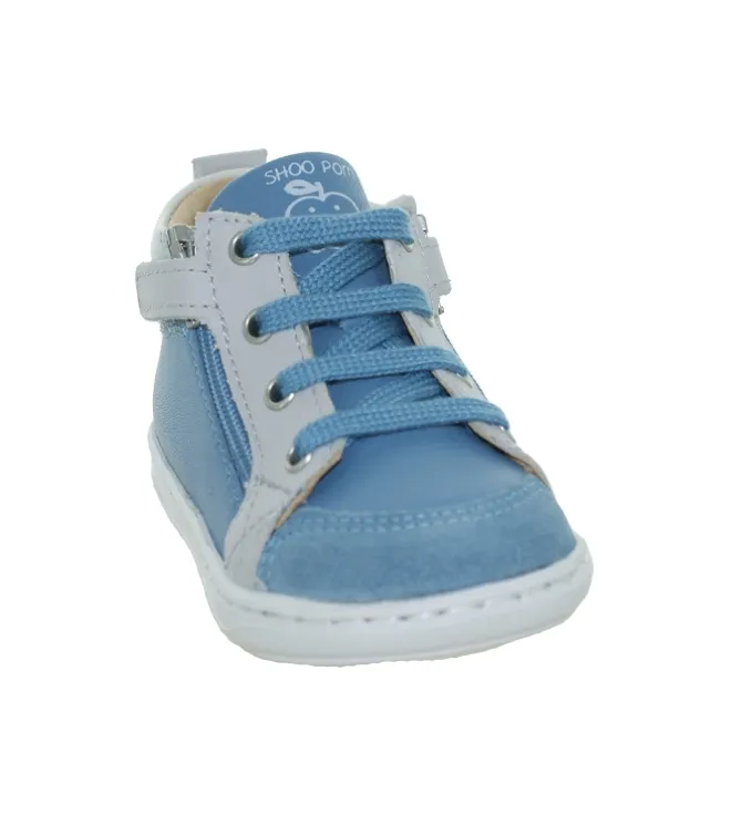 chaussures bebe du 18 au 27 - Semelle souple - bebe garcon - Nubuck - Bleu - Shoo pom