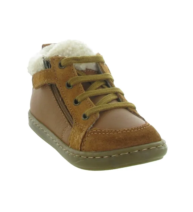 chaussures bebe du 18 au 27 - Semelle souple - bebe garcon - Cuir - Marron - Shoo pom