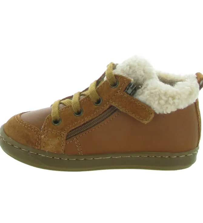 chaussures bebe du 18 au 27 - Semelle souple - bebe garcon - Cuir - Marron - Shoo pom