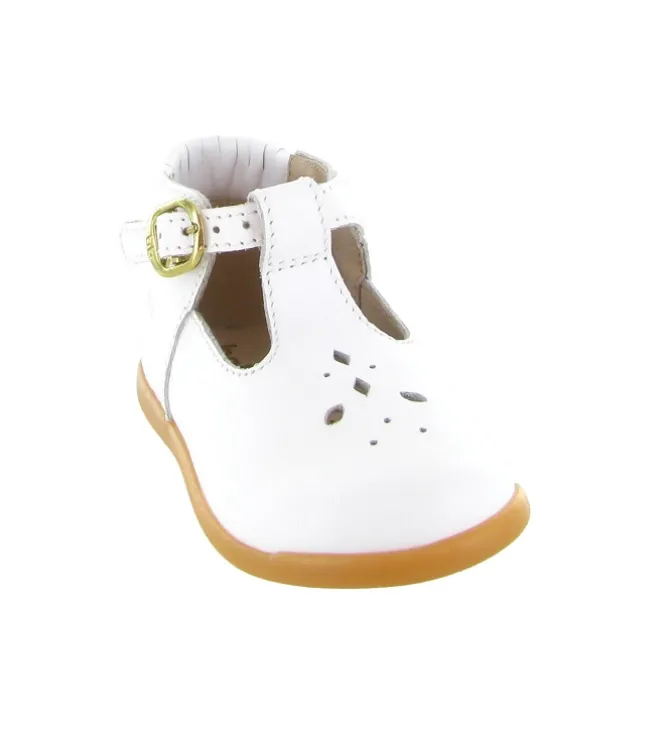 chaussures bebe du 18 au 27 - Semelle souple - bebe fille - Cuir - Blanc - Babybotte