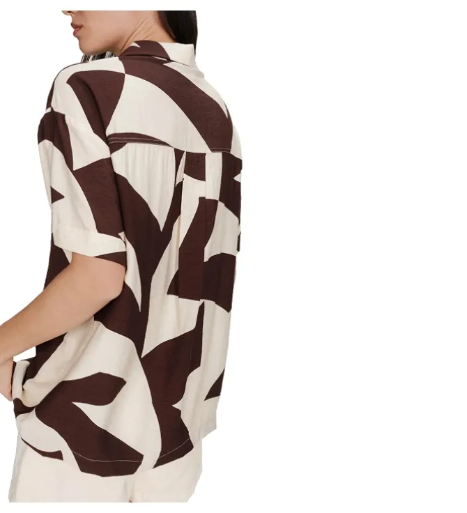 chemise - MANCHE COURTE - vetement femme - Synthétique - Chocolat - Grace and mila