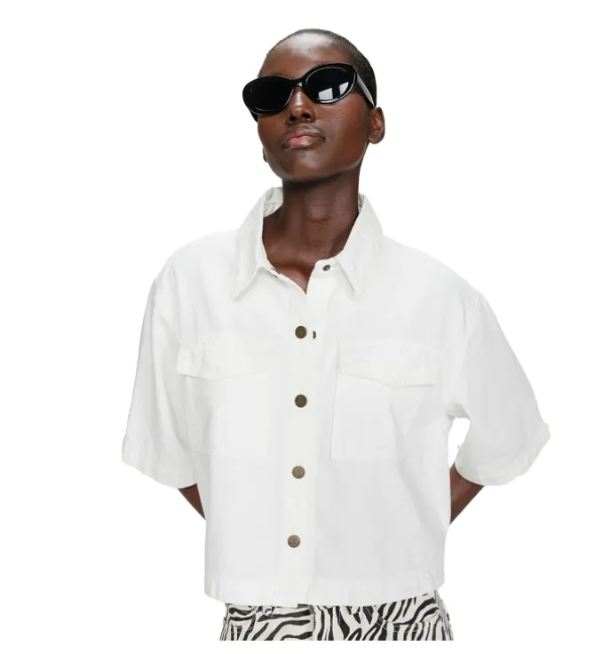 chemise - MANCHE COURTE - vetement femme - Coton - Blanc - Grace and mila