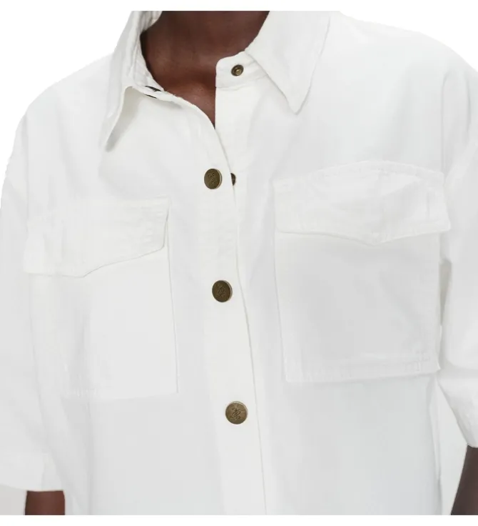 chemise - MANCHE COURTE - vetement femme - Coton - Blanc - Grace and mila
