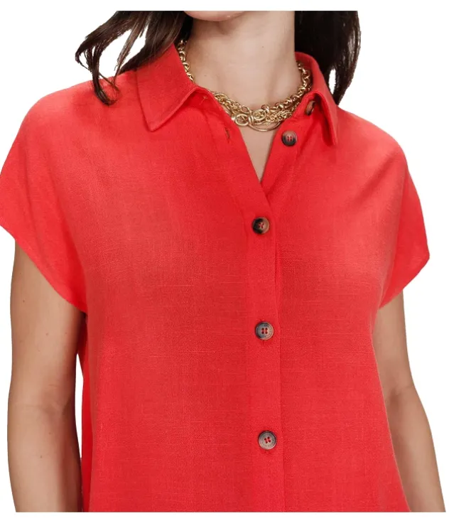 chemise - MANCHE LONGUE - vetement femme - Textile - Orange - Grace and mila