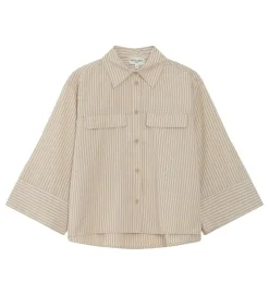 chemise - MANCHE LONGUE - vetement femme - Coton - Beige - Grace and mila