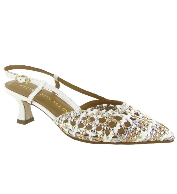 escarpins et trotteurs - Bride arrière - femme - Cuir - Blanc - Pedro miralles