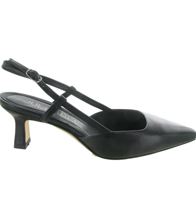 escarpins et trotteurs - Bride arrière - femme - Cuir - Noir - Julie dee
