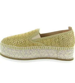 espadrilles - Espadrille compensée - femme - Coton - Or - Gaimo