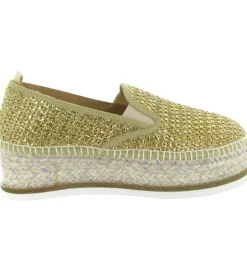 espadrilles - Espadrille compensée - femme - Coton - Or - Gaimo