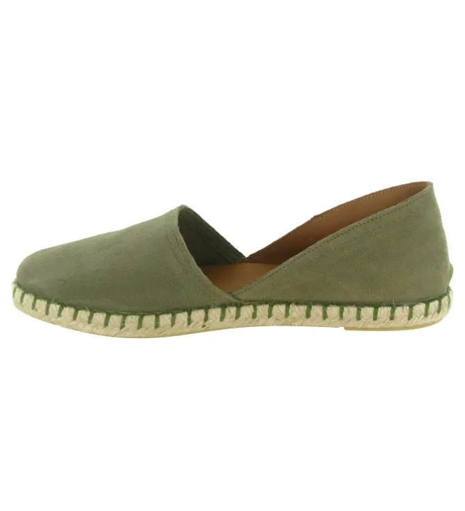 espadrilles - Espadrille plate - femme - Nubuck - Kaki - Verbenas