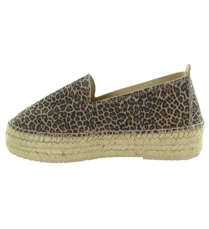 espadrilles - Espadrille plate - femme - Nubuck - Léopard - Bayona