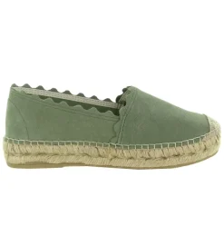espadrilles - Espadrille plate - femme - Toile - Vert - Bayona