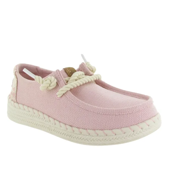 espadrilles - Espadrille plate - femme - Toile - Rose - Hey dude