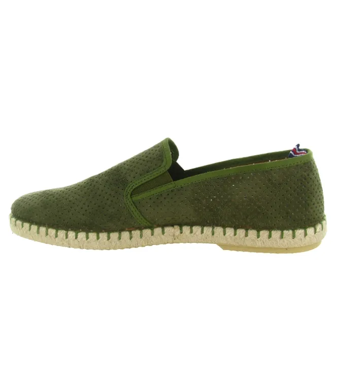 espadrilles - - homme - Nubuck - Kaki - Verbenas
