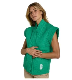 gilet - SANS MANCHE - vetement femme - Coton - Vert - Graine
