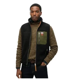 gilet - SANS MANCHE - vetement homme - Coton - Noir - Superdry