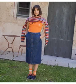 jupe - - vetement femme - Coton - Bleu jean - Graine