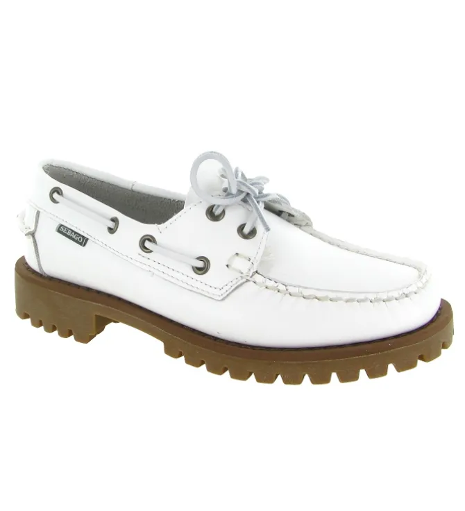 mocassins - Bateau - femme - Cuir - Blanc - Sebago