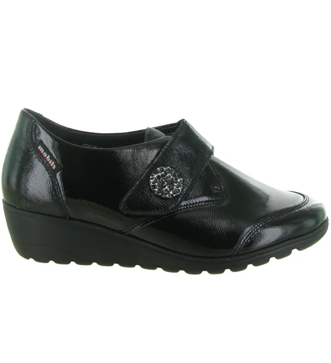 mocassins - Compensé - femme - Cuir - Noir - Mephisto
