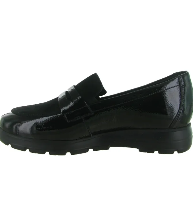 mocassins - Compensé - femme - Cuir - Noir - Mephisto
