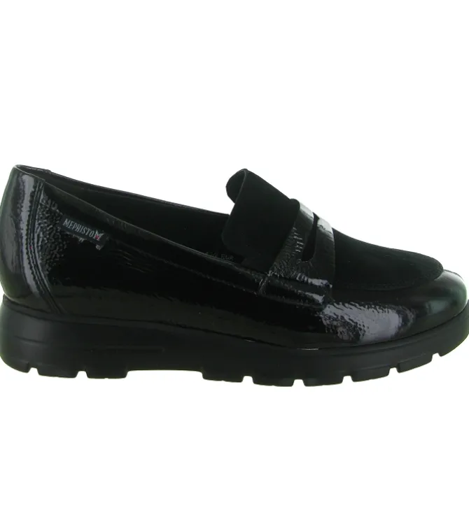mocassins - Compensé - femme - Cuir - Noir - Mephisto