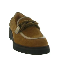 mocassins - Compensé - femme - Cuir - Marron - Fugitive