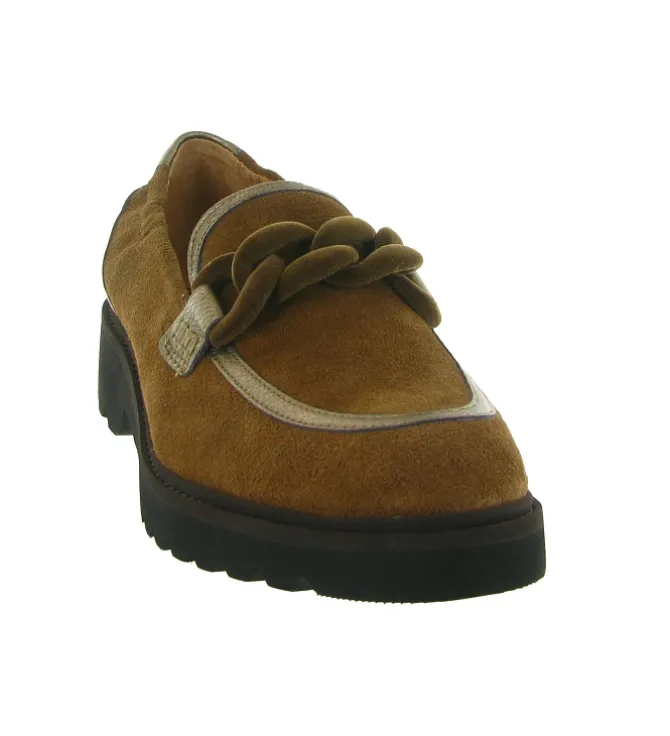 mocassins - Compensé - femme - Cuir - Marron - Fugitive