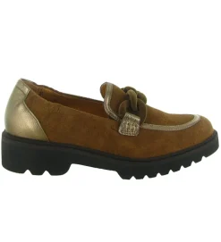mocassins - Compensé - femme - Cuir - Marron - Fugitive