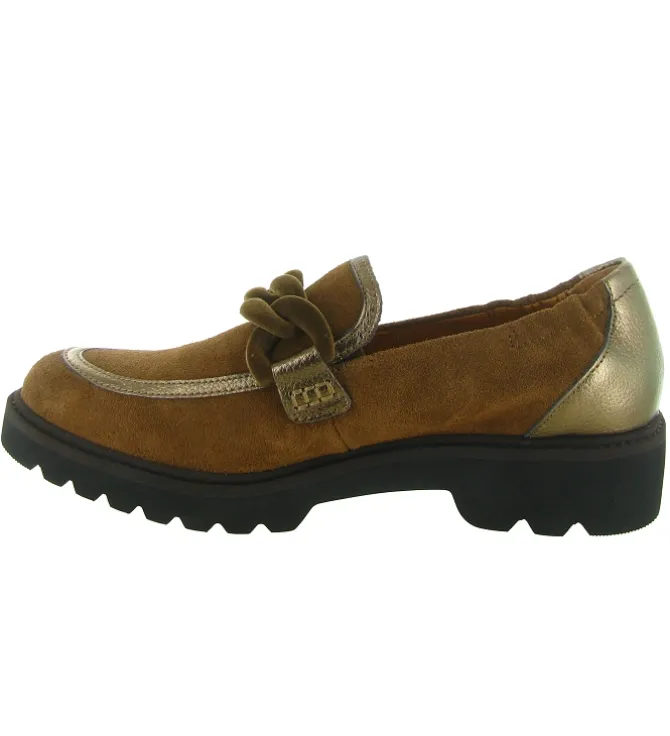 mocassins - Compensé - femme - Cuir - Marron - Fugitive