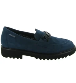 mocassins - Compensé - femme - Cuir - Bleu - Mephisto