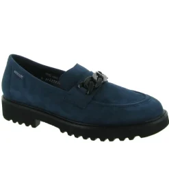 mocassins - Compensé - femme - Cuir - Bleu - Mephisto