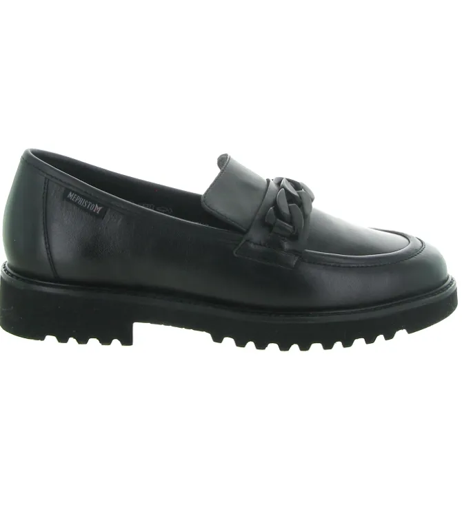 mocassins - Compensé - femme - Cuir - Noir - Mephisto