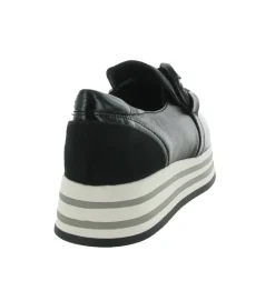 mocassins - Compensé - femme - Cuir - Noir - Regarde le ciel...