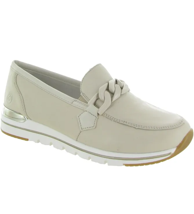 mocassins - Compensé - femme - Cuir - Beige - Remonte