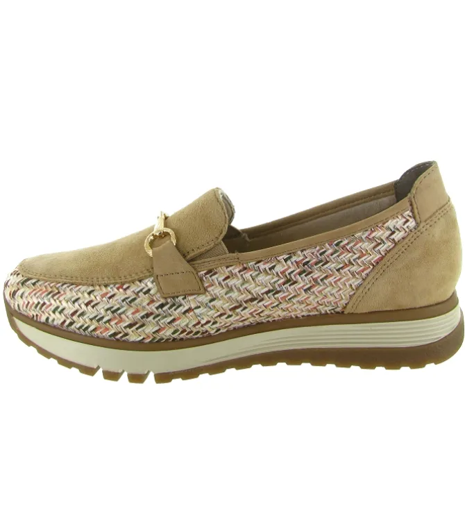 mocassins - Compensé - femme - Cuir - Beige - Rieker