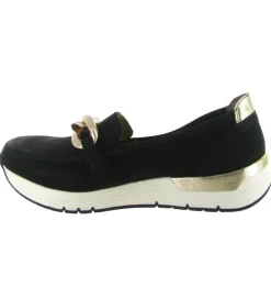 mocassins - Compensé - femme - Cuir - Noir - Rieker