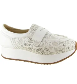 mocassins - Compensé - femme - Cuir - Blanc - Softwaves