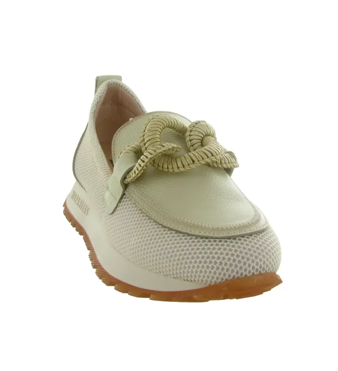 mocassins - Compensé - femme - Cuir - Beige - Hispanitas