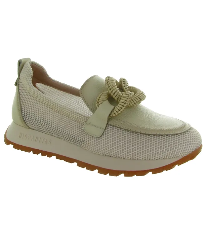 mocassins - Compensé - femme - Cuir - Beige - Hispanitas