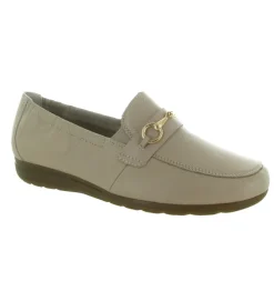 mocassins - Compensé - femme - Cuir - Beige - Rieker