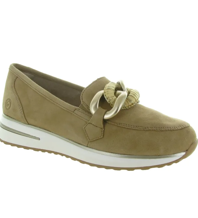 mocassins - Compensé - femme - Cuir - Beige - Remonte