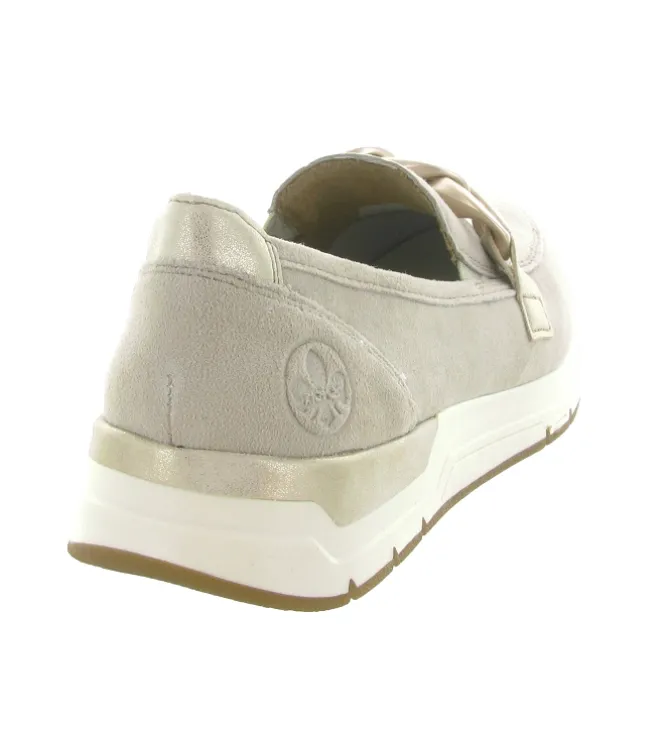 mocassins - Compensé - femme - Cuir - Or - Rieker