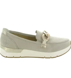 mocassins - Compensé - femme - Cuir - Or - Rieker