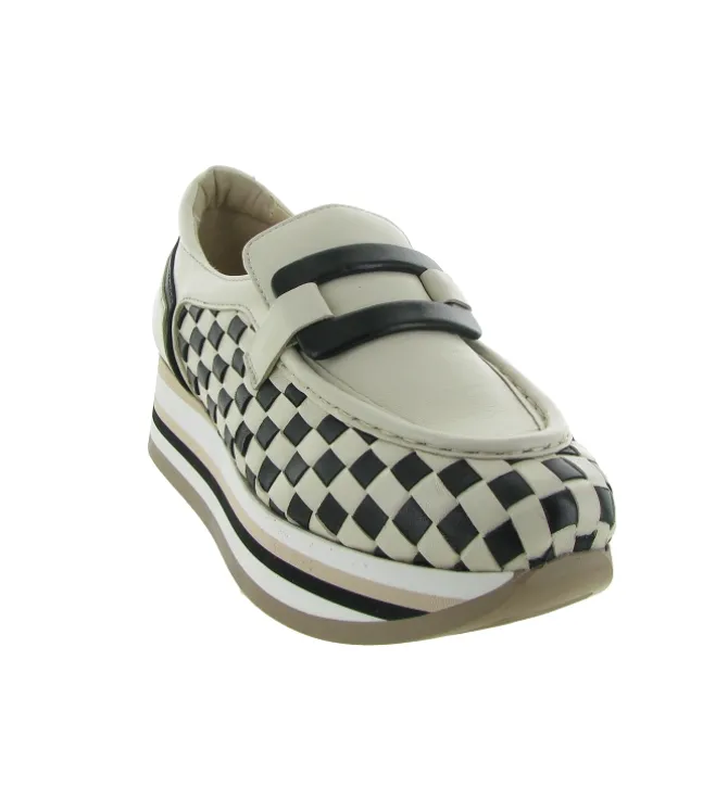 mocassins - Compensé - femme - Cuir - Noir - Softwaves