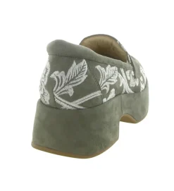 mocassins - Compensé - femme - Cuir - Kaki - Softwaves