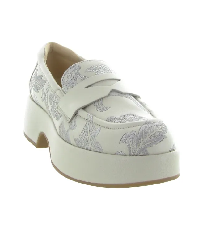mocassins - Compensé - femme - Cuir - Beige - Softwaves