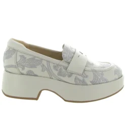 mocassins - Compensé - femme - Cuir - Beige - Softwaves