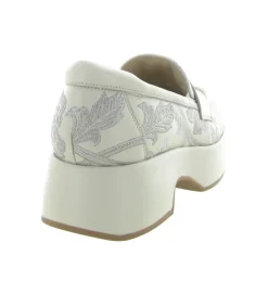 mocassins - Compensé - femme - Cuir - Beige - Softwaves